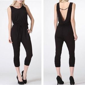 Heart & Hips Black Backless Jumpsuit Size M